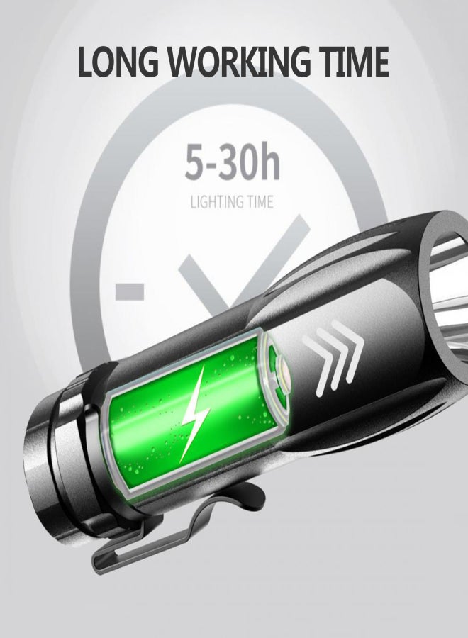 USB glare flashlight multi-function zoom flashlight outdoor camping flashlight - Image 5