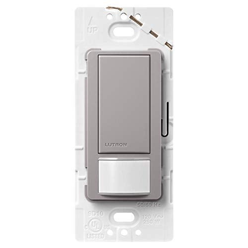 Lutron Maestro Motion Sensor Light Switch Indoor for Bathroom, Garage, Laundry Room, Any Bulbs, Occupancy Vacancy Sensor, Single-Pole, MS-OPS2-GR, Gray - Image 2