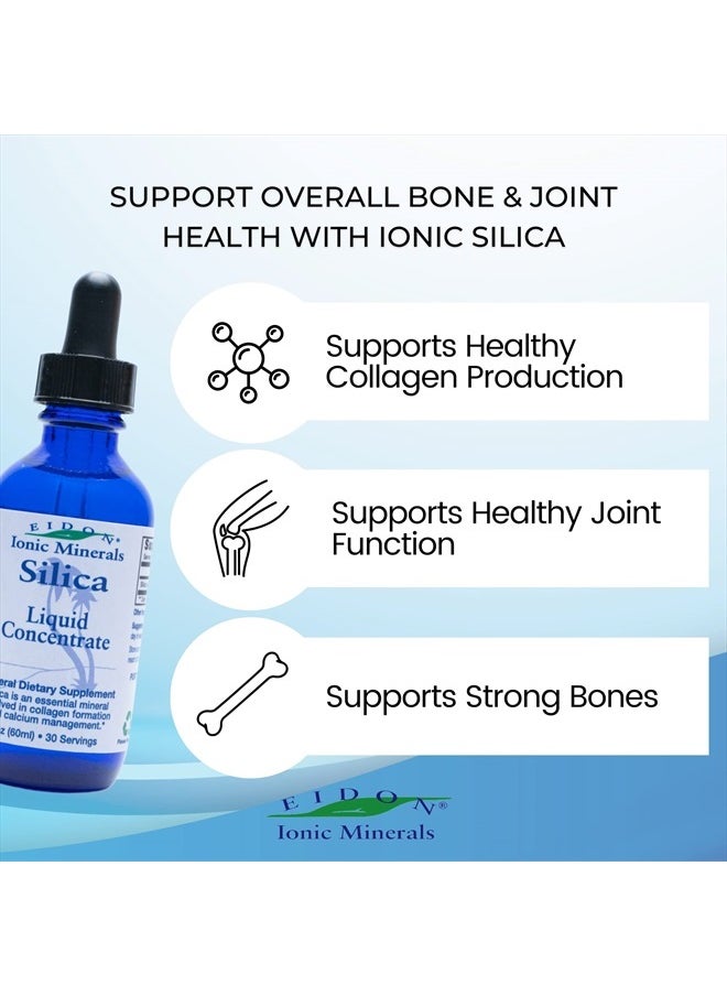 Eidon Ionic Minerals - Eidon Liquid Silica Mineral Concentrate - Silica Supplement for Hair, Skin and Nails, Silica Drops to Support Collagen Production, Joint and Bone Health, Helps Manage Calcium, No Added Sugar - 2 oz - Image 1