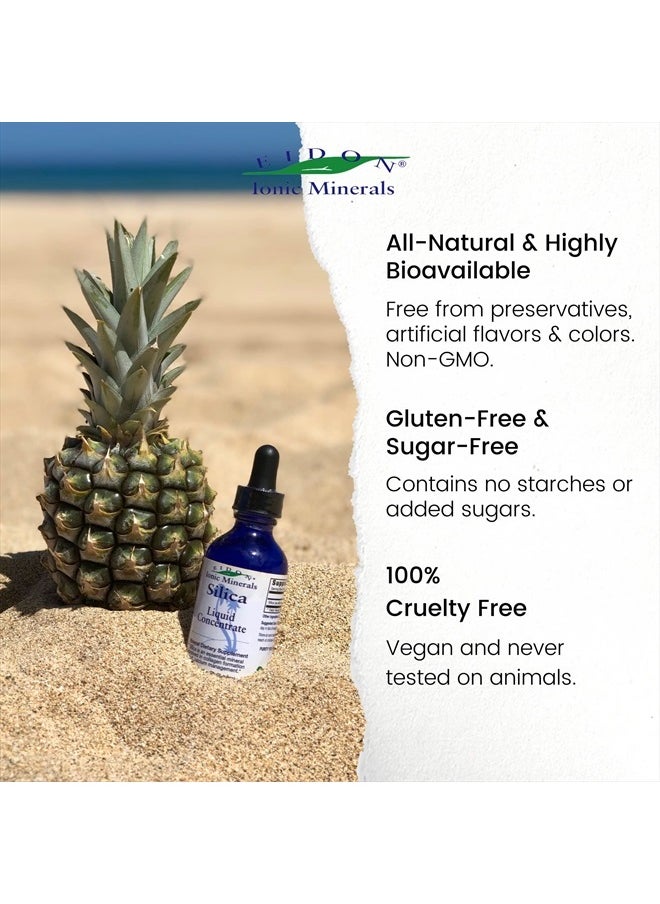 Eidon Ionic Minerals - Eidon Liquid Silica Mineral Concentrate - Silica Supplement for Hair, Skin and Nails, Silica Drops to Support Collagen Production, Joint and Bone Health, Helps Manage Calcium, No Added Sugar - 2 oz - Image 1