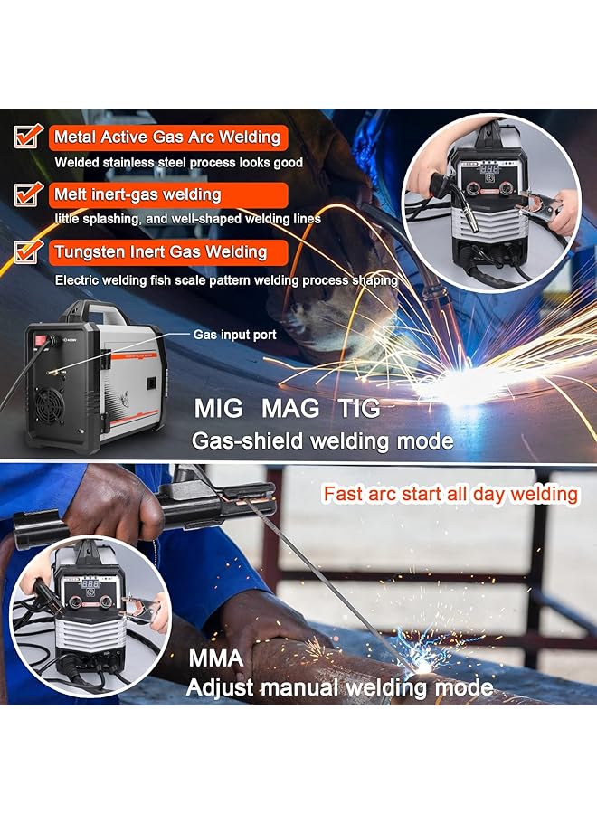 إيروريكس آلة لحام كهربائية محمولة متعددة الأغراض 4 في 1 Mig Mma Mag Tig 160C، لحامات ذكية - Image 3