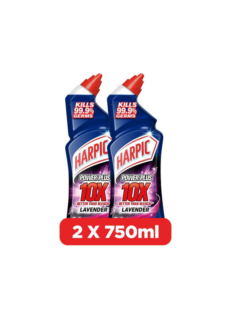 Harpic Lavender Power Plus 10x Most Powerful Toilet Cleaner 2 x 750ml - Image 1