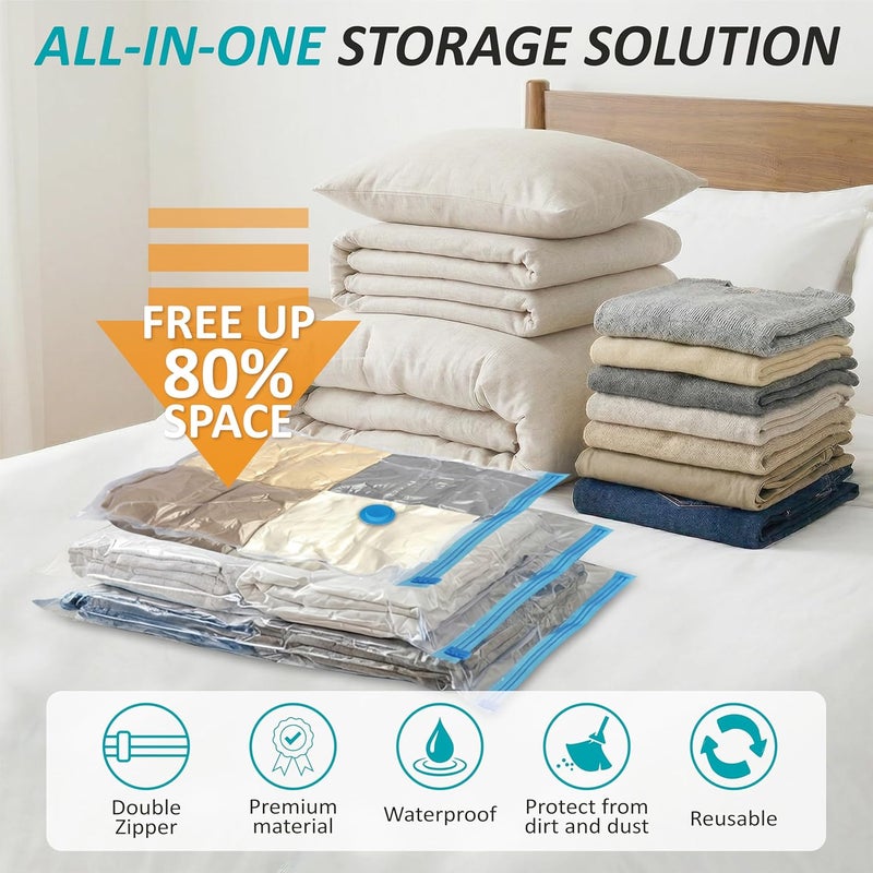 Cozy Essential Vacuum Storage Bags, 80% Compression Vacuum Seal Space Saver Plastic Packaging Bags for Clothes, Blankets, Pillow, Bedding, Comforters, Sealer Clothing Storage,35 Combo - Image 2