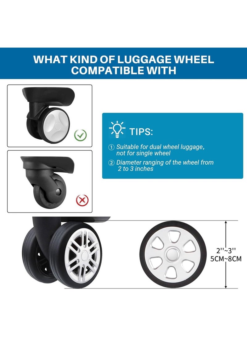 PYC 8PCS Luggage Wheel Covers Carry on Luggage Suitcase Wheels Protector Luggage Caster Cover for Most 8 Spinner Wheels Luggage Sets,Silicone Case for Suitcases Wheel Luggage Accessories(Blue） - Image 3