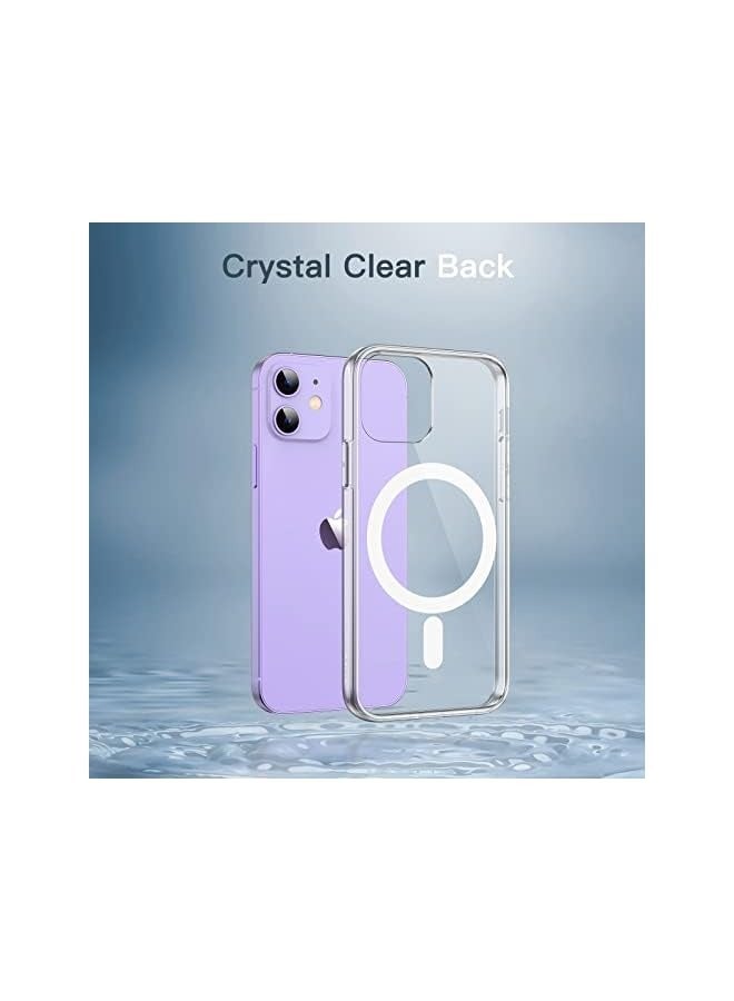 جي تيك حافظة JETech المغناطيسية لهاتف iPhone 12/12 Pro مقاس 6.1 بوصة متوافقة مع الشحن اللاسلكي MagSafe، وغطاء ممتص للصدمات للهاتف، وظهر شفاف مضاد للخدش (شفاف) - Image 5