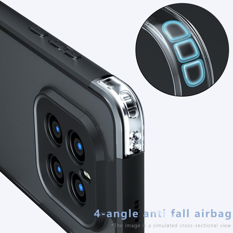 BURAQ Case Cover For Honor GT Pro Armor Precise Hole PC Hybrid TPU Phone Case(Frosted Black) - Image 5