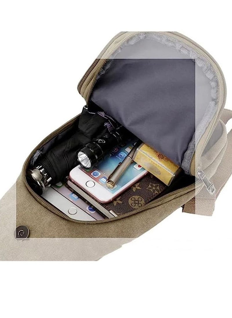 ULHYC - Canvas Chest Bag For Men, Leisure Cycling Mountain Climbing Sports Shoulder Diagonal Backpack - Image 1