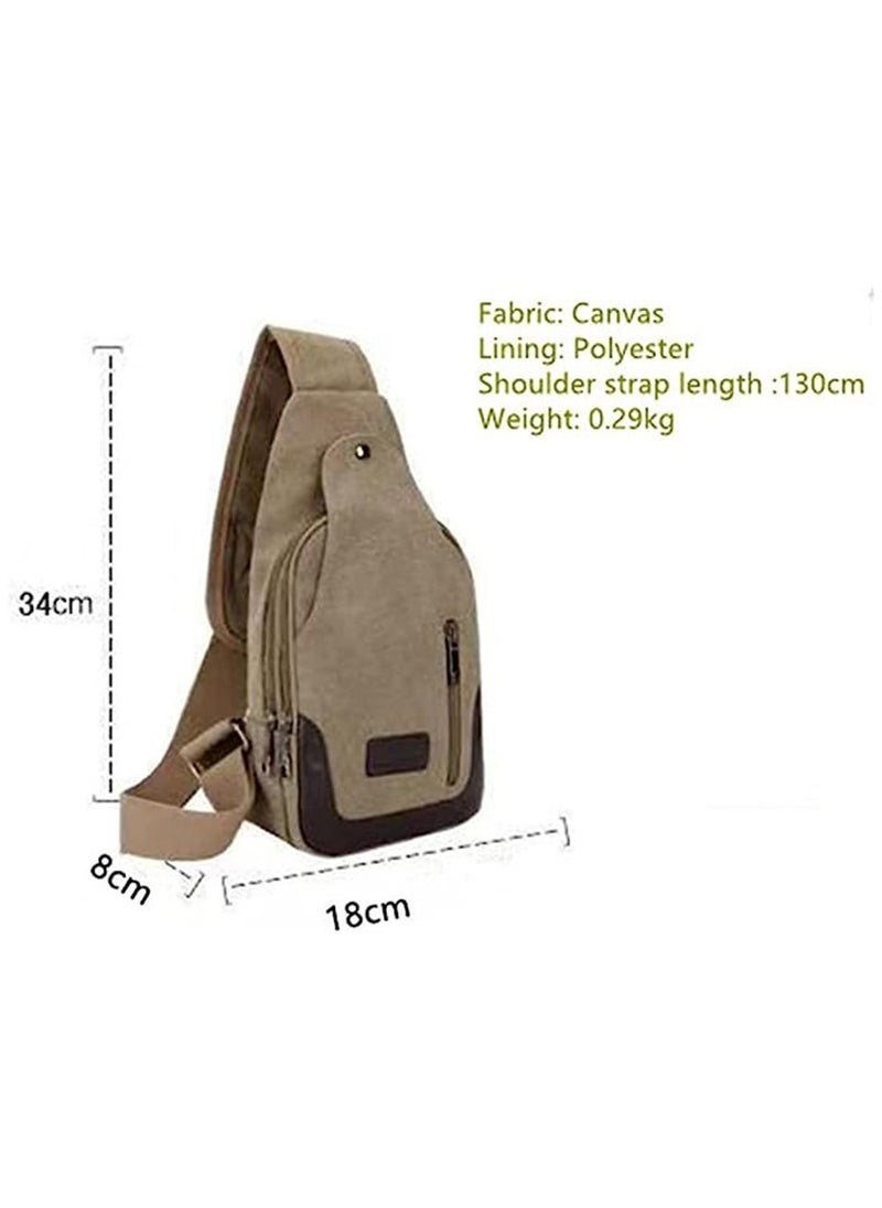 ULHYC - Canvas Chest Bag For Men, Leisure Cycling Mountain Climbing Sports Shoulder Diagonal Backpack - Image 1