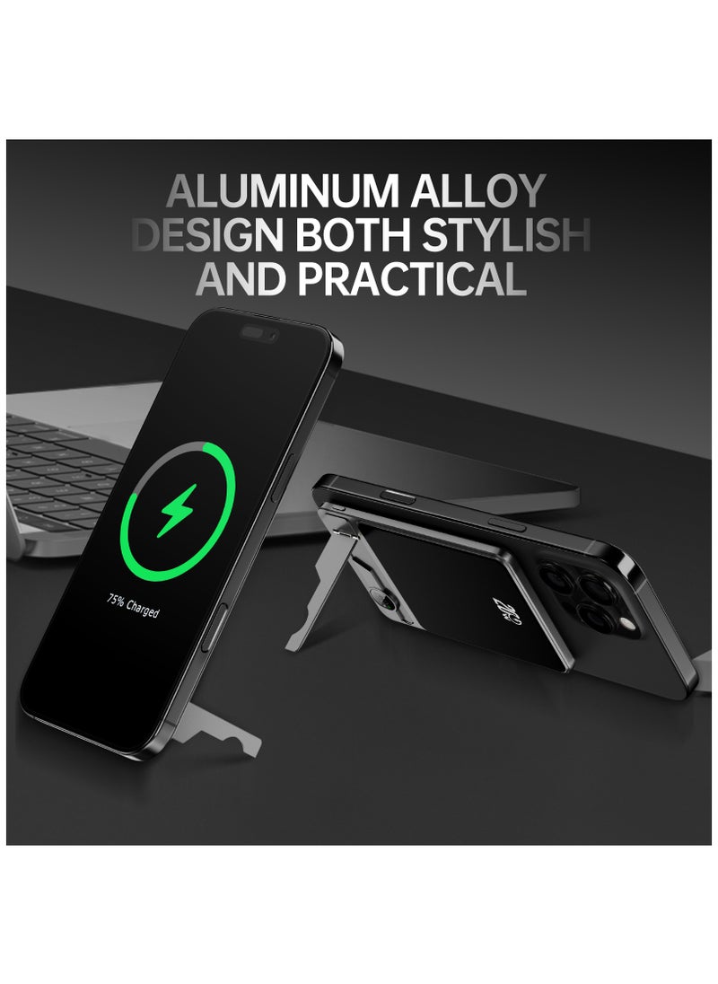 luminum - Ultra-Slim 5000mAh Power Bank,Qi2 Certified 15W Ultra-Fast MagSafe-Compatible Portable Charger,PD 20W 5000mAh Battery Pack with Smart Display and Foldable Stand, For iPhone 16/15/14/13/12 Series,AirPods,iwatch and More(USB-C Cable Include) - Image 1