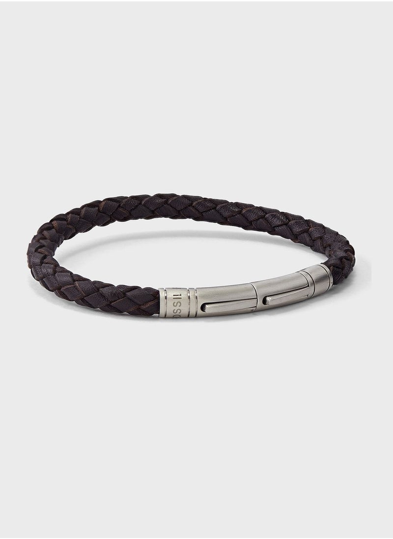FOSSIL - Jf04089040 Braided  Leather Bracelet - Image 1