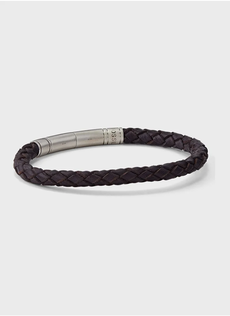 FOSSIL Jf04089040 Braided  Leather Bracelet