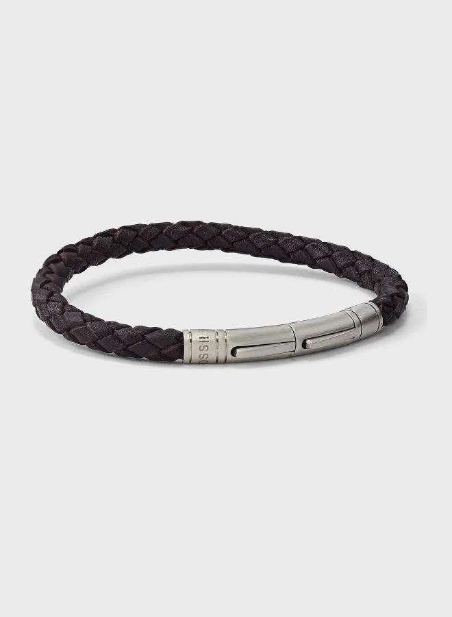 FOSSIL Jf04089040 Braided  Leather Bracelet
