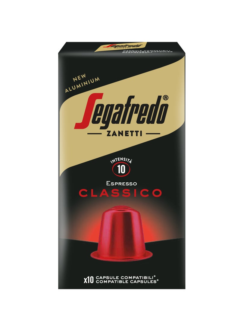 Segafredo Classico Aluminium Nespresso Compatible 10 Capsules - Image 1