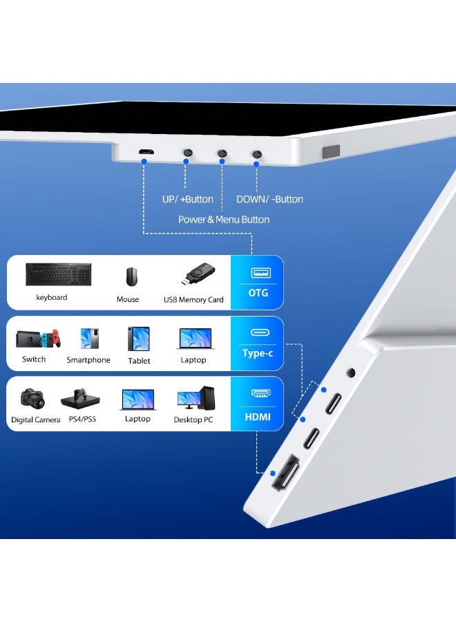 أوبيرفكت شاشة ألعاب محمولة UPERFECT مقاس 16 بوصة 60 هرتز QHD 2560*1600P IPS USB C Mini HDMI لأجهزة الكمبيوتر المحمولة والهواتف الذكية وأجهزة XBO Switch PS4/5 - Image 3