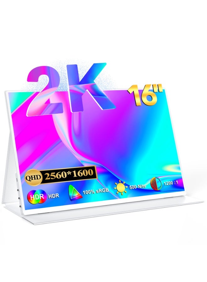 أوبيرفكت شاشة ألعاب محمولة UPERFECT مقاس 16 بوصة 60 هرتز QHD 2560*1600P IPS USB C Mini HDMI لأجهزة الكمبيوتر المحمولة والهواتف الذكية وأجهزة XBO Switch PS4/5 - Image 1