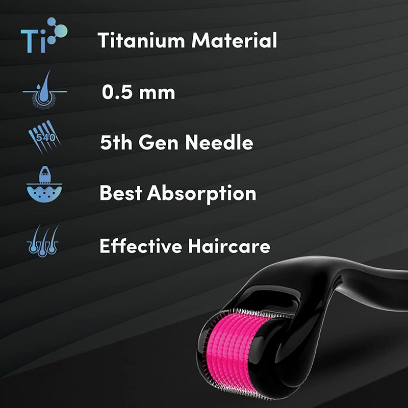 GABANA GABANA Derma Roller with Titanium Alloy Microneedle for Face and Hair Pack of 4 540 Needles 05 mmderma roller for hair and Beard Growth for Men Derma Roller for Face Derma Roller Derma Hair  - Image 2