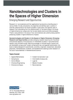 Nanotechnologies and Clusters in the Spaces of Higher Dimension: Emerging Research and Opportunities  - Image 1