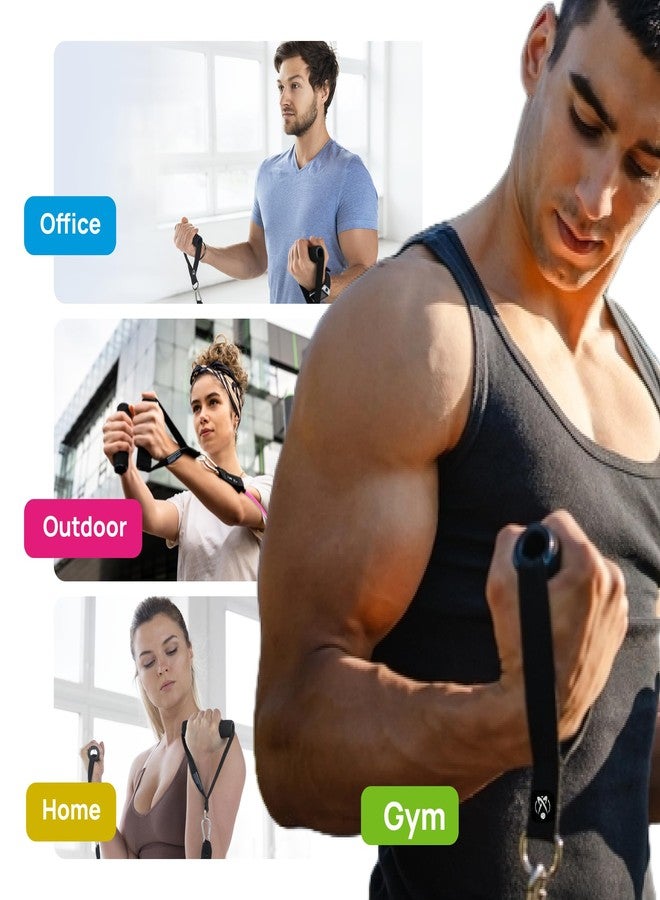 إنيفي فيت مجموعة أحزمة المقاومة من INEVIFIT، أحزمة تمارين قابلة للتكديس بقوة 150 رطلاً لتمارين القوة واليوغا والبيلاتس وتمارين الجسم الكامل، تتضمن مثبتًا للباب ومقابض وأحزمة للكاحل وحقيبة حمل ودليل تمارين - Image 5