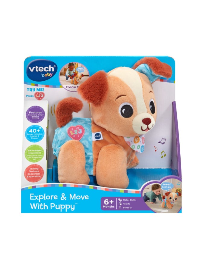 vtech Walking & Singing Plush Puppy Toy with Light-Up Button for Babies (6+ Months) - Image 4