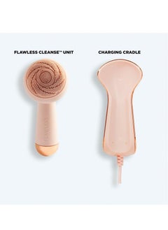 finishing touch Flawless Silicone Hydro-Vibrating Facial Scrubber and Cleanser, Pink  - Image 3