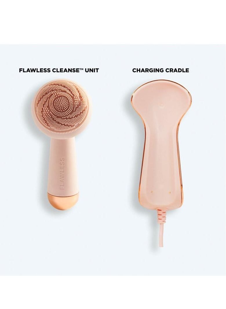 finishing touch Flawless Silicone Hydro-Vibrating Facial Scrubber and Cleanser, Pink  - Image 3