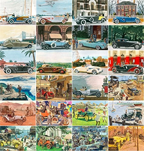 PIXILUV Vintage PostCards 24 pcs Classic Cars Vintage Magazine Ads Illustration Sixties Seventies - Image 2