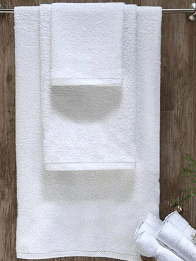 1CHASE Pack of 2 - Cotton Bath Towel, White 70x140cm - Image 2