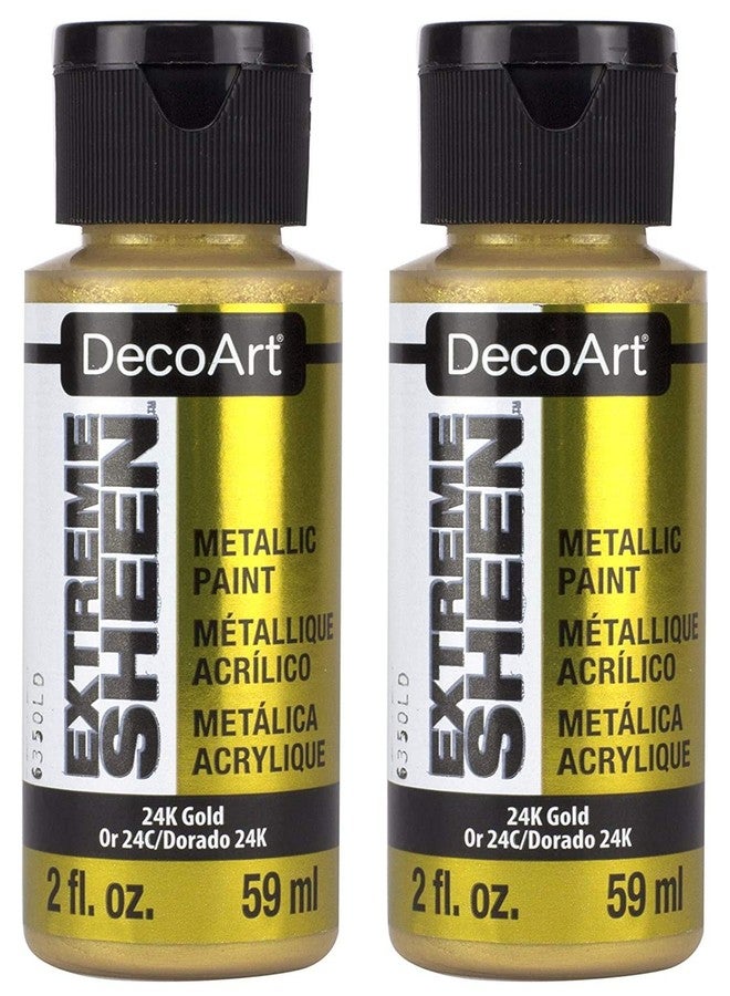 DecoArt 2 Ounce, 24K Gold Extreme Sheen Paint, 1 (Two Pack) - Image 1
