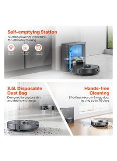 iLife ILIFE T20s Pro SelfEmptying Robotic Vacuum Cleaner with Advanced LDS Navigation 6500Pa Strong Suction Simultaneous Vac and Mop Multi Floor Mapping Customized Cleaning WiFiApp Alexa GH  - Image 2
