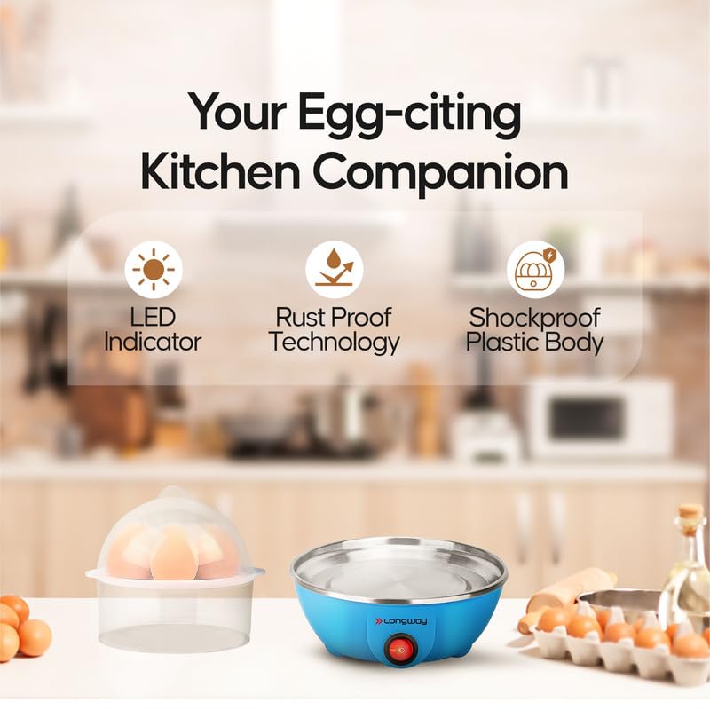 Longway Eggo 350 Watt Egg Boiler/Cooker for Steaming, Cooking & Boiling (14E) - Image 5