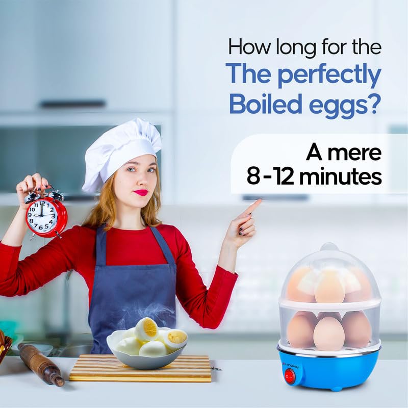 Longway Eggo 350 Watt Egg Boiler/Cooker for Steaming, Cooking & Boiling (14E) - Image 4