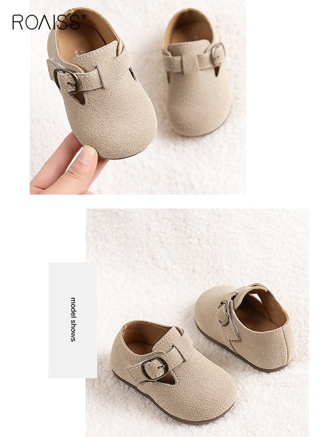 roaiss Toddler Suede Shoes with Velcro, Kids Flat Shoes with Anti-collision Round-toe and Anti-slip Design, Comfort Premium Walking Shoes for Little Kids  - Image 2