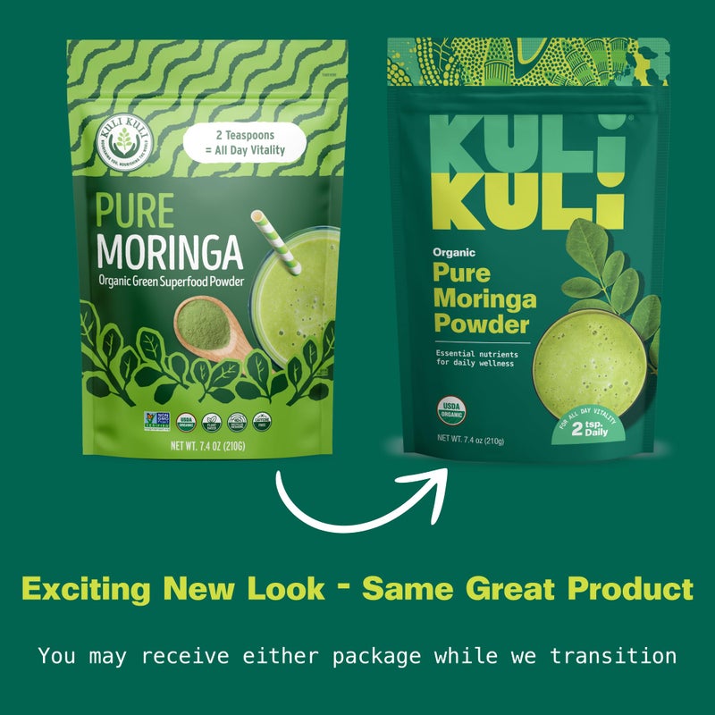 Kuli Kuli Moringa Oleifera Organic Leaf Powder & Green Smoothie, 100% Pure USDA Certified & Non-GMO Moringa Powder, Great with Smoothies, Tea, and Food, 1 Pack - Image 2