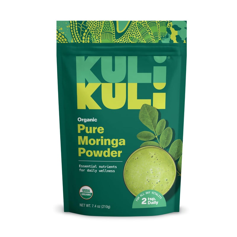 Kuli Kuli Moringa Oleifera Organic Leaf Powder & Green Smoothie, 100% Pure USDA Certified & Non-GMO Moringa Powder, Great with Smoothies, Tea, and Food, 1 Pack - Image 1