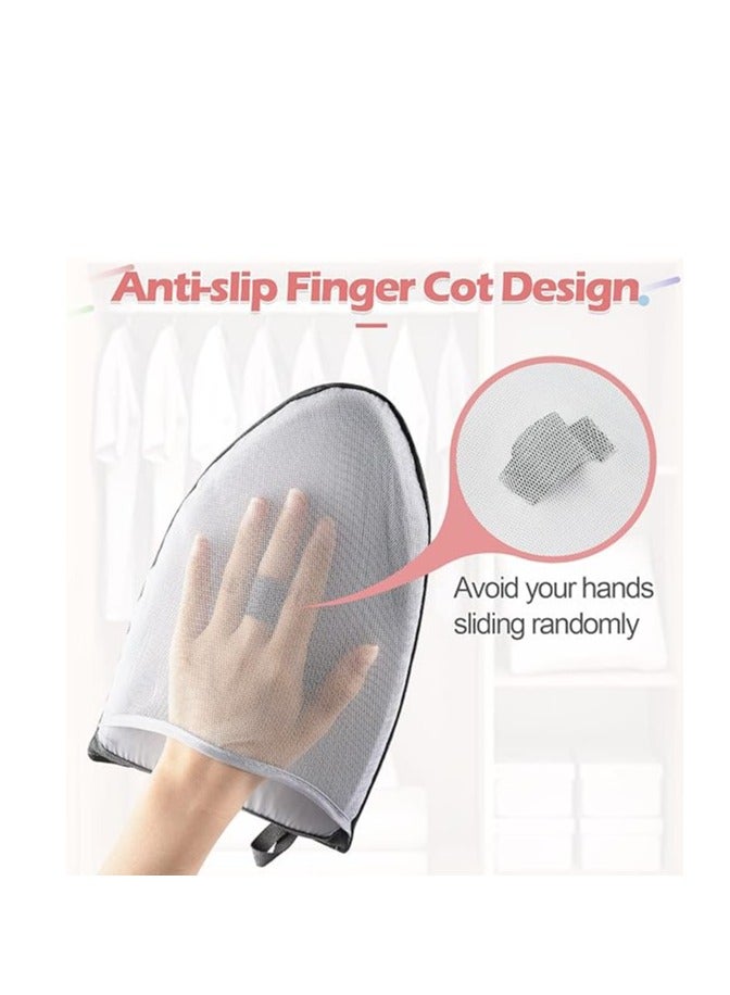 Golden Steamer Glove, Heat Resistant Protective Ironing Glove with Finger Loop for Clothes, for Ironing Board, Steam Iron Board, Hand-Held Ironing Board, Ironing Ironing Table Ironing Rack(Grey) - Image 3