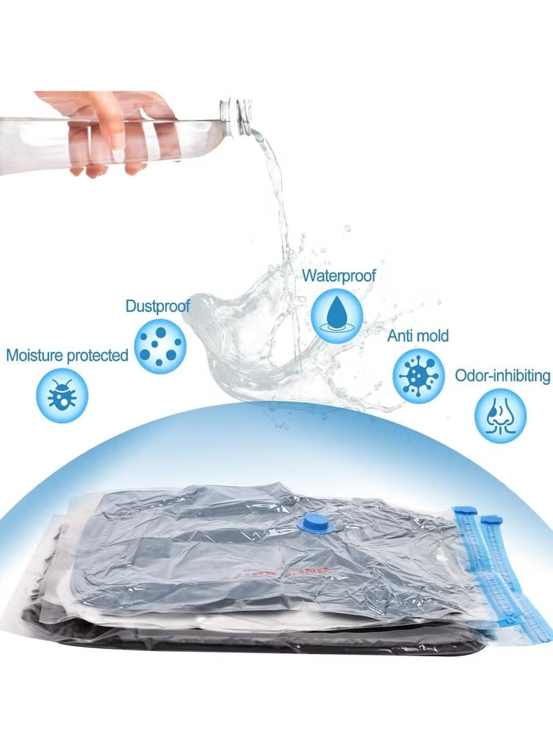 SKT Shiketro 8 Vacuum Storage bags, Space-saving, With Manual Pump, Reusable, Vacuum-sealed Storage Bags, Suitable For Bedding, Clothing, Curtains, Pillows (2 extra-large 100*80CM / 3 large 60*80CM / 3 medium 40*60CM) - Image 4
