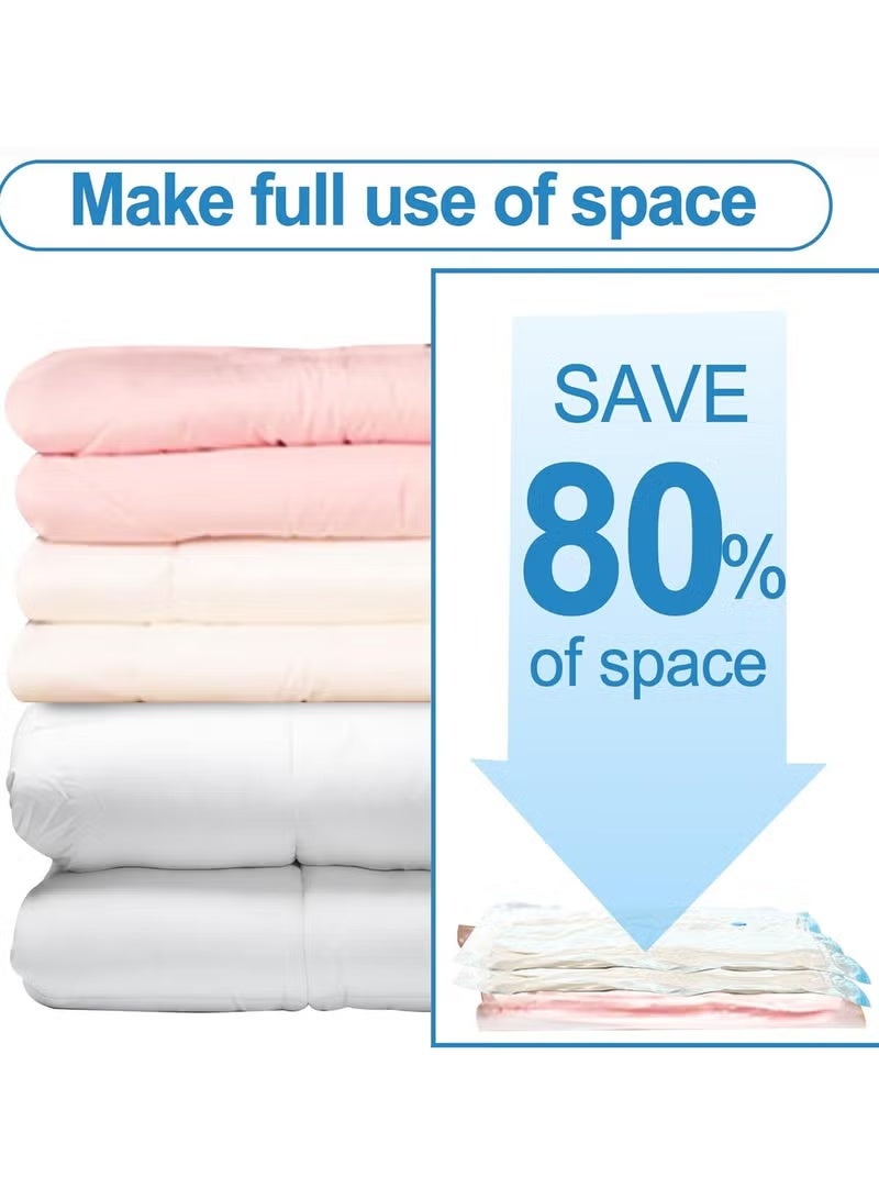 SKT Shiketro 8 Vacuum Storage bags, Space-saving, With Manual Pump, Reusable, Vacuum-sealed Storage Bags, Suitable For Bedding, Clothing, Curtains, Pillows (2 extra-large 100*80CM / 3 large 60*80CM / 3 medium 40*60CM) - Image 3