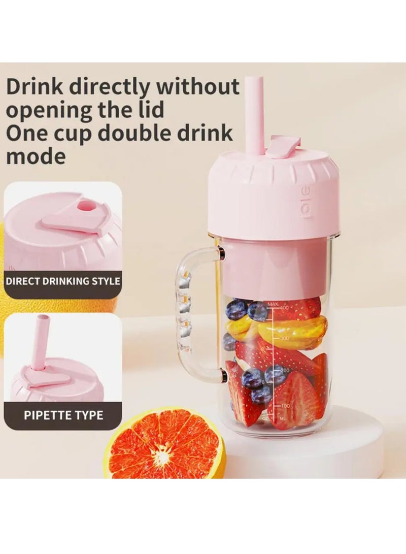 DIGI CORE Blender Juicer Cup Convenient Drink Blender Shaker Bottle With Stainless Steel Multifunctional Blender Cup With Gym Shaker Cup For Home Office Traveling Camping Mini Juicer 500ML - Image 2