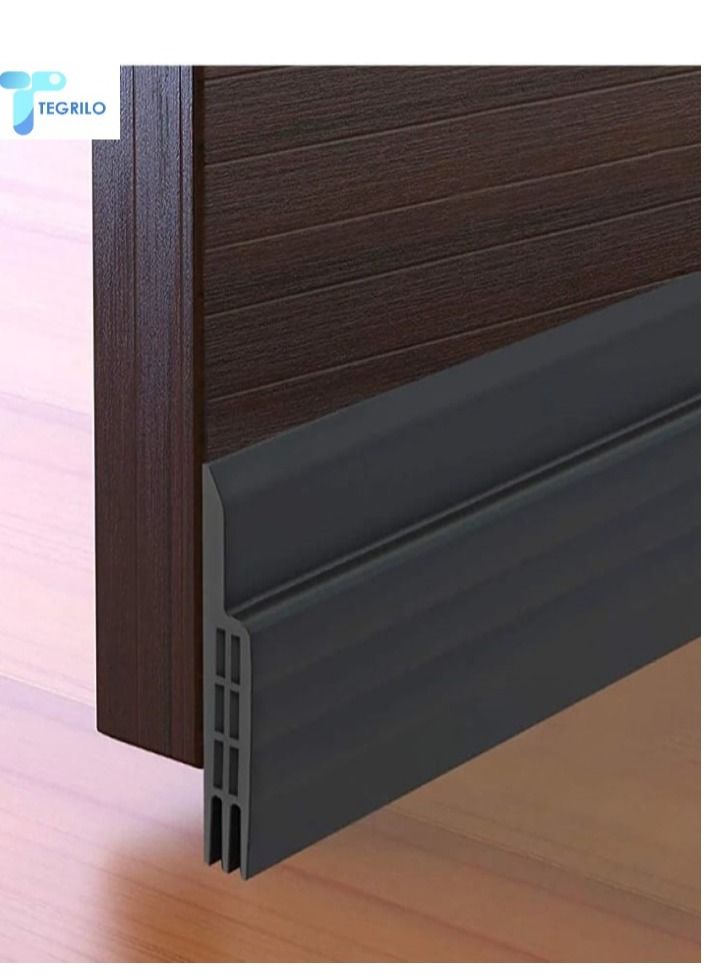 TEGRILO Door Draft stopper, Bottom Seal for Exterior & Interior Doors Blocker for Insects Dust Noise and weather Stripping 2”W x 39”L-BLACK. - Image 1