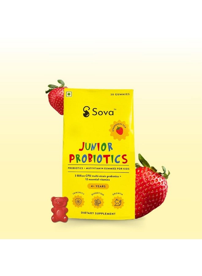 Sova 'S Junior Probiotics Children'S Probiotics Gummies With Vitamins A, B, C, D, E, Proprietary Probiotic Blend - Image 1