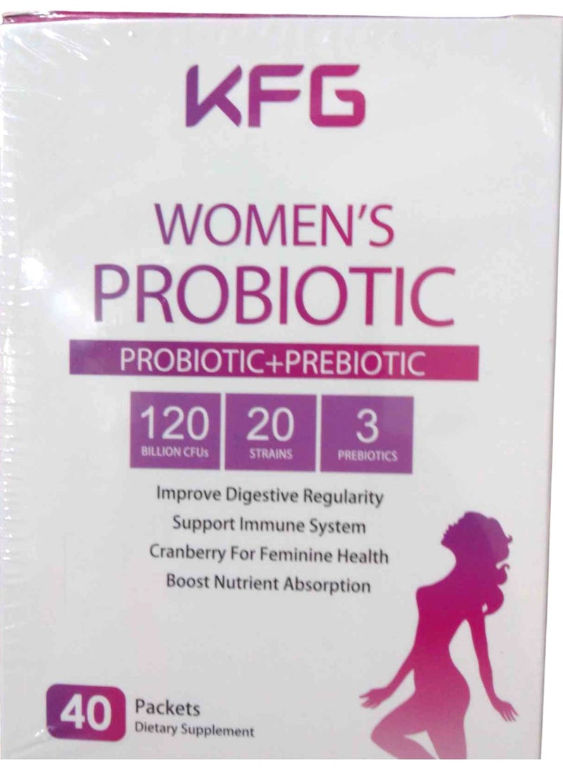OMOGS Women's Probiotic, 120-Billion-CFUs, 20 Strains, 40 Packets Packaging may vary - Image 1