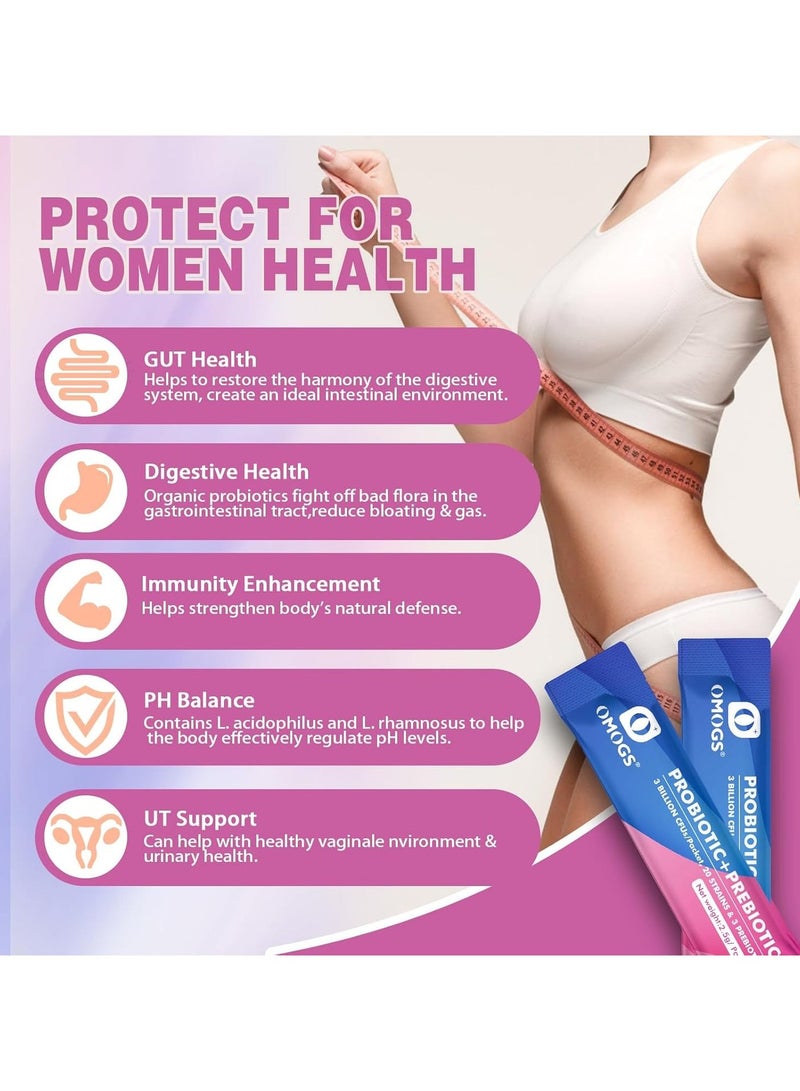 OMOGS Women's Probiotic, 120-Billion-CFUs, 20 Strains, 40 Packets Packaging may vary - Image 4