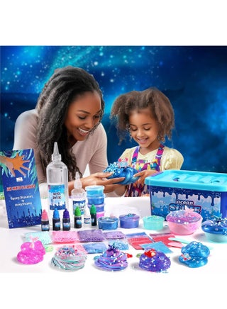 Ocean Slime Kit for Kids 6+ Non-Sticky Ultra-Soft Slime Making Kit, Shiny Metallic Clay & Multi-Themed Slime Toy, Perfect Birthday & Ramadan Gift for Boys & Girls - view 2