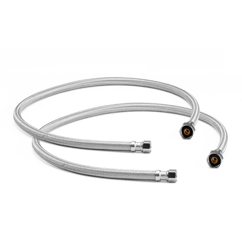 WMAXPFIT2 Pack 30 Inch Faucet Water Supply Line 38 Inch Female Comp x 12 Inch FIP Faucet Flexible Water Connector Hose Stainless Steel Braided Water Supply Line 30 INCHES - Image 2
