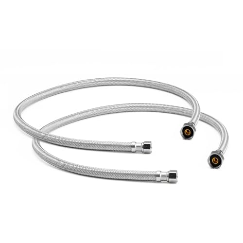 WMAXPFIT2 Pack 30 Inch Faucet Water Supply Line 38 Inch Female Comp x 12 Inch FIP Faucet Flexible Water Connector Hose Stainless Steel Braided Water Supply Line 30 INCHES - Image 1