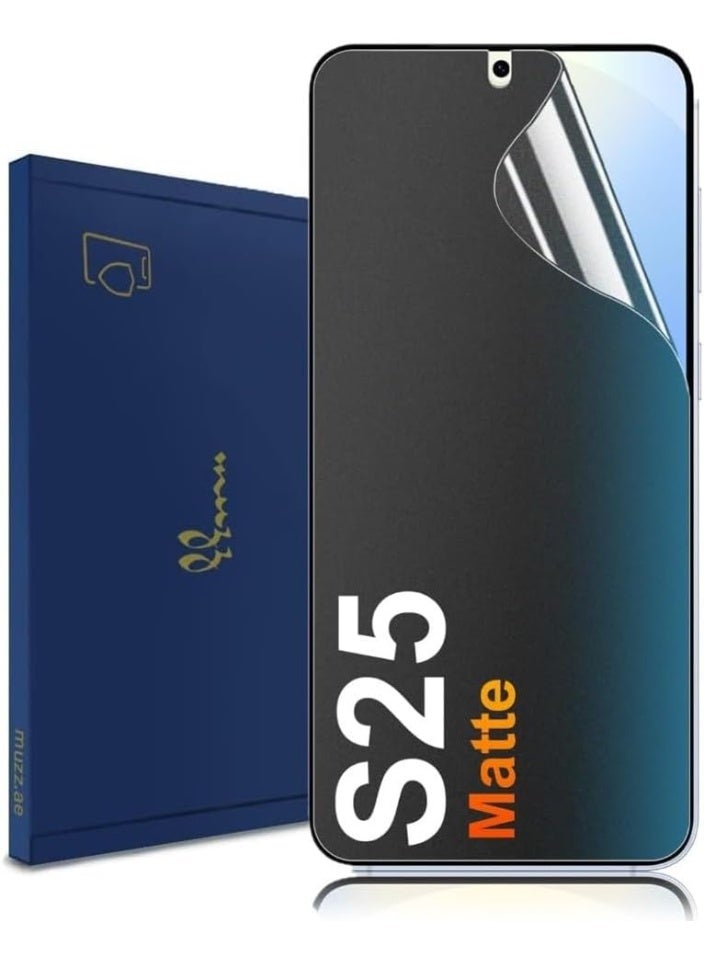 Muzz MATTE Screen Protector for Samsung Galaxy S25, Matte Anti-Glare, Anti-Fingerprint, Full Coverage Film Ceramic (Galaxy S25) - Image 1