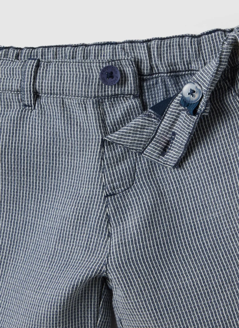 Ovs  OVS Blue And White Checked Cotton Shorts For Toddlers, Regular Fit for Men | Best Price UAE