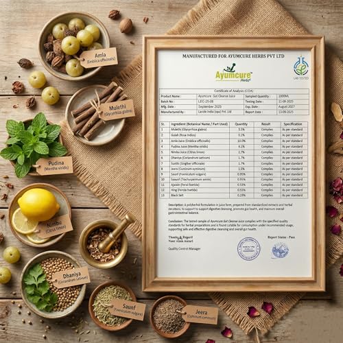 Ayumcure Gut Cleanse Juice 1L | Natural Herbal Formula for Digestion & Gut Health | Relieves Acidity, Gas & Bloating | Boosts Metabolism, Detox & Constipation Relief | Cooling Effect - Image 3