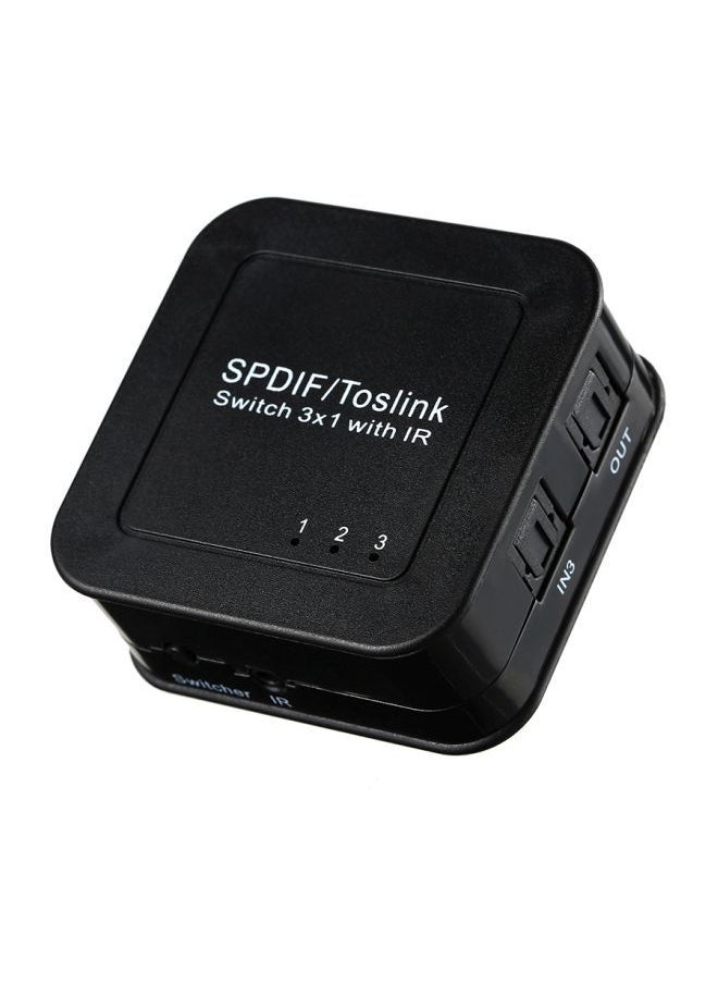 نيبمينينت - محول صوت بصري SPDIF 3 في 1 مع جهاز تحكم عن بعد أسود - Image 1