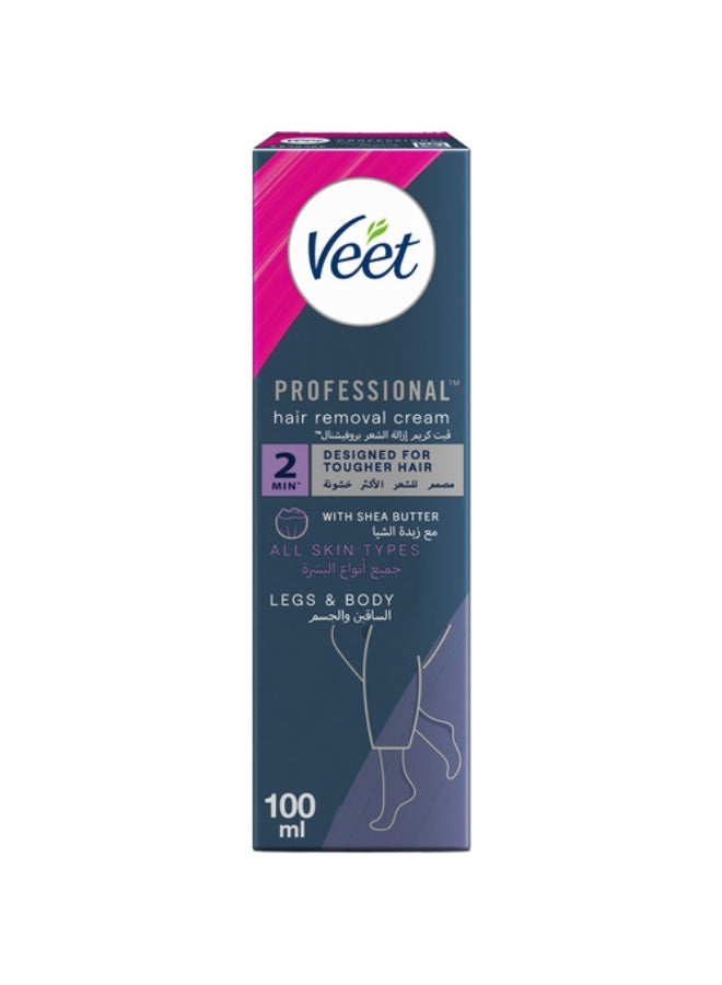 Veet Professional Hair Removal Cream, Legs & Body With Shea Butter, 100ml - Image 1